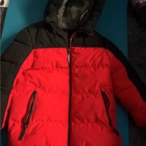 Red and Black Puffer Jacket